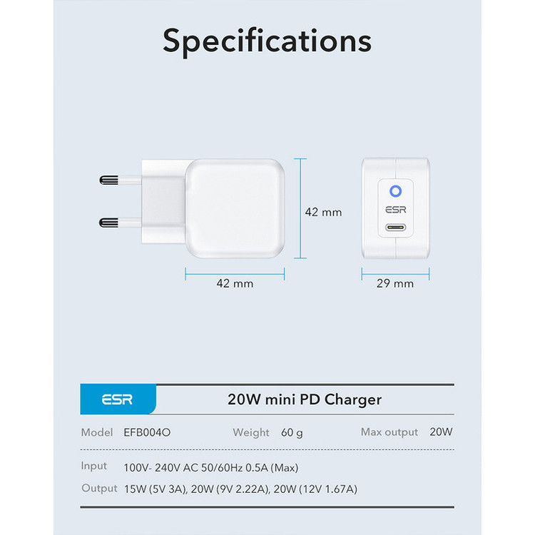 شارژر دیواری اي اِس آر مدل PD EFB004O