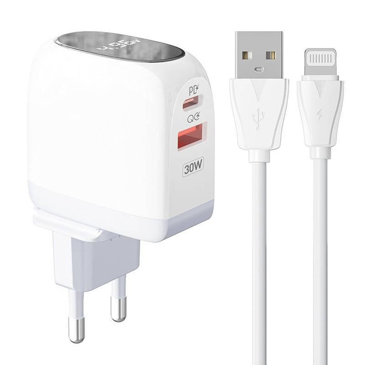 شارژر دیواری الدینیو مدل A2522C -30W به همراه کابل تبدیل USB-C