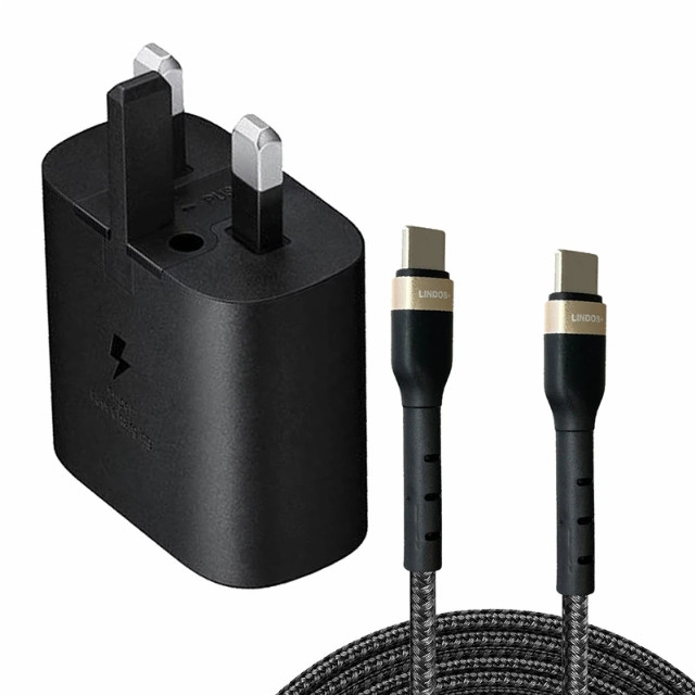 شارژر دیواری 25 وات لیندوس مدل Galaxy A05 به همراه کابل تبدیل USB-C