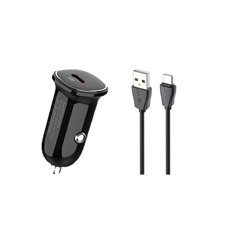 شارژر فندکی 30 وات الدینیو مدل LD-C106 به همراه کابل تبدیل USB-C
