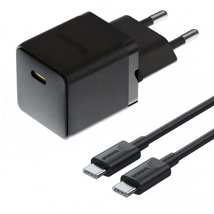شارژر دیواری 20 وات بیسوس مدل Palm 1C به همراه کابل تبدیل USB-C
