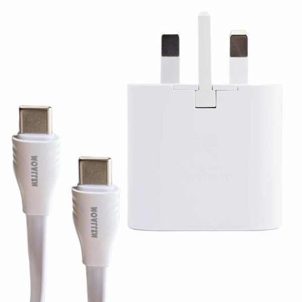 شارژر دیواری 25 وات معلم مدل Galaxy S24 fe به همراه کابل USB-C