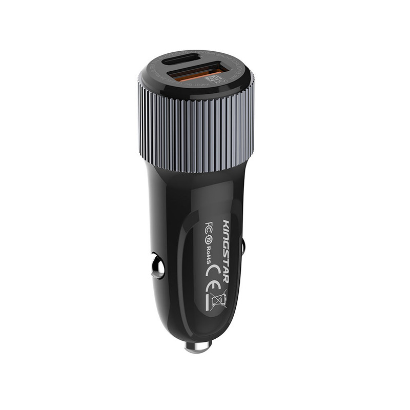 شارژر فندکی 38 وات کینگ استار مدل KC135i PD به همراه کابل USB-C به لایتنینگ
