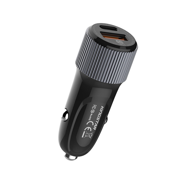 شارژر فندکی 38 وات کینگ استار مدل KC135i PD به همراه کابل USB-C به لایتنینگ