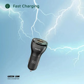 شارژر فندکی 30 وات 2 پورت گرین لاین مدل GNRCC50WBK به همراه کابل USB-C به USB-C به طول 1 متر