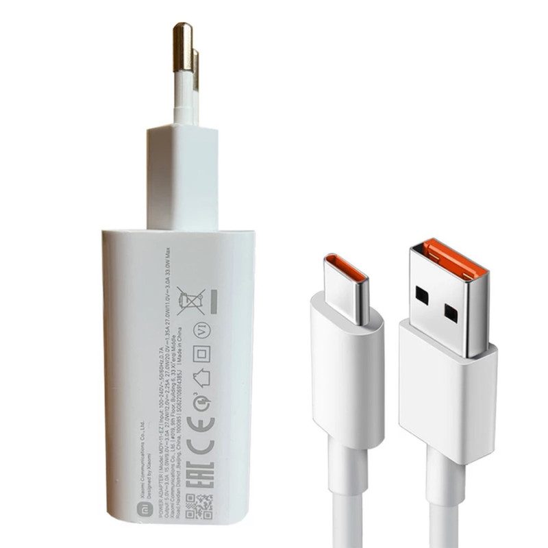 شارژر دیواری 33 وات مدل Mi 12 t Pro به همراه کابل تبدیل USB-C