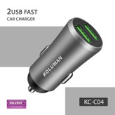 شارژر فندکی کلومن مدل KC - C04 به همراه کابل MICROUSB
