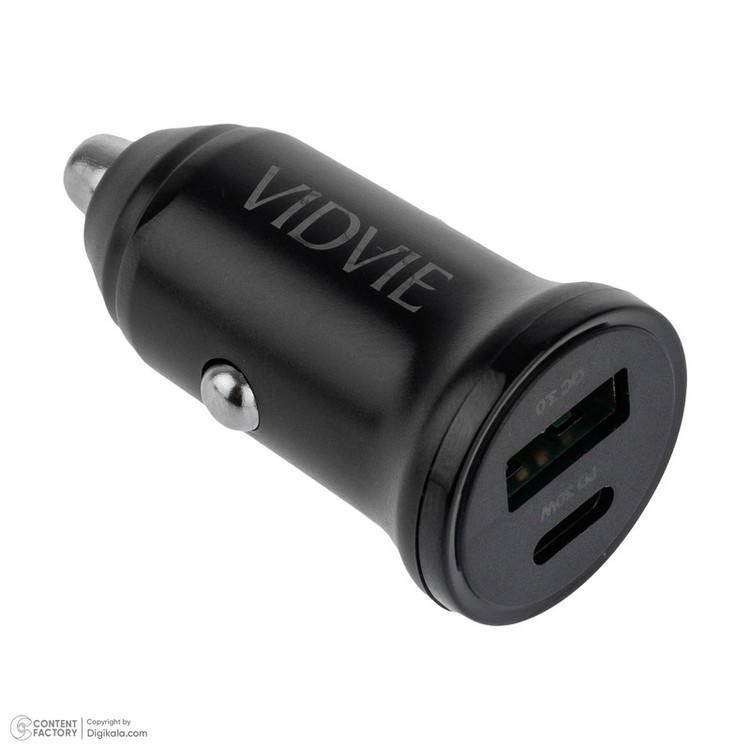 شارژر فندکی 30 وات دو پورت ویدوی مدل CC532 به همراه کابل تبدیل USB به USB-C