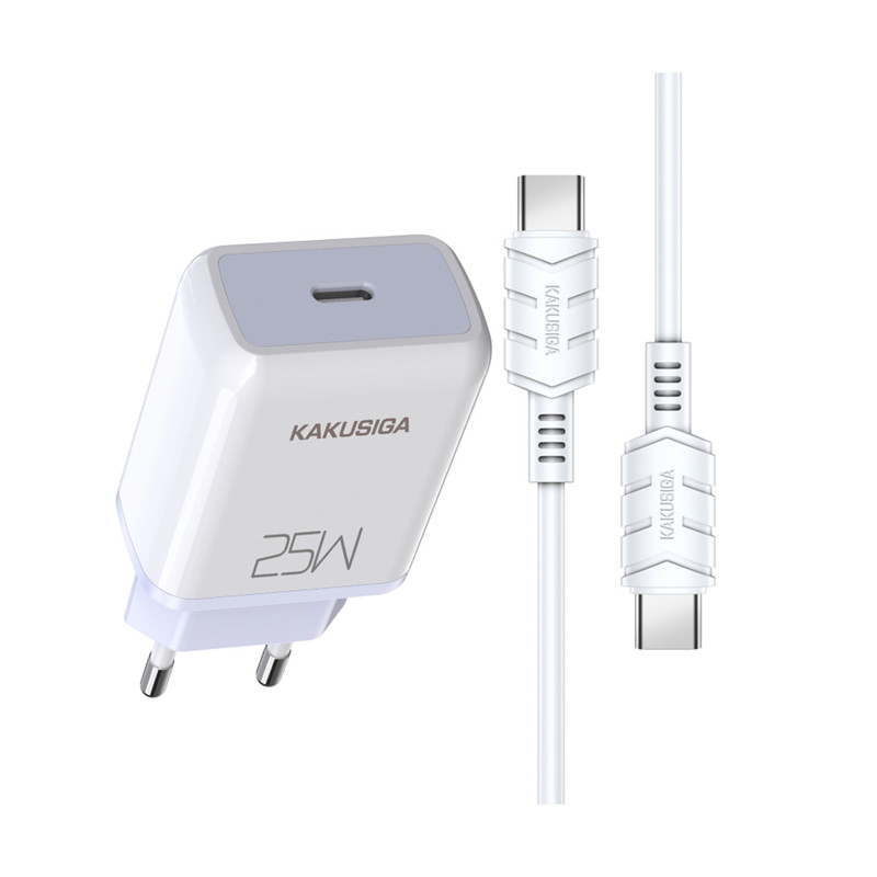 شارژر دیواری 25 وات کاکوسیگا مدل KSC-814 PD به همراه کابل تبدیل USB-C