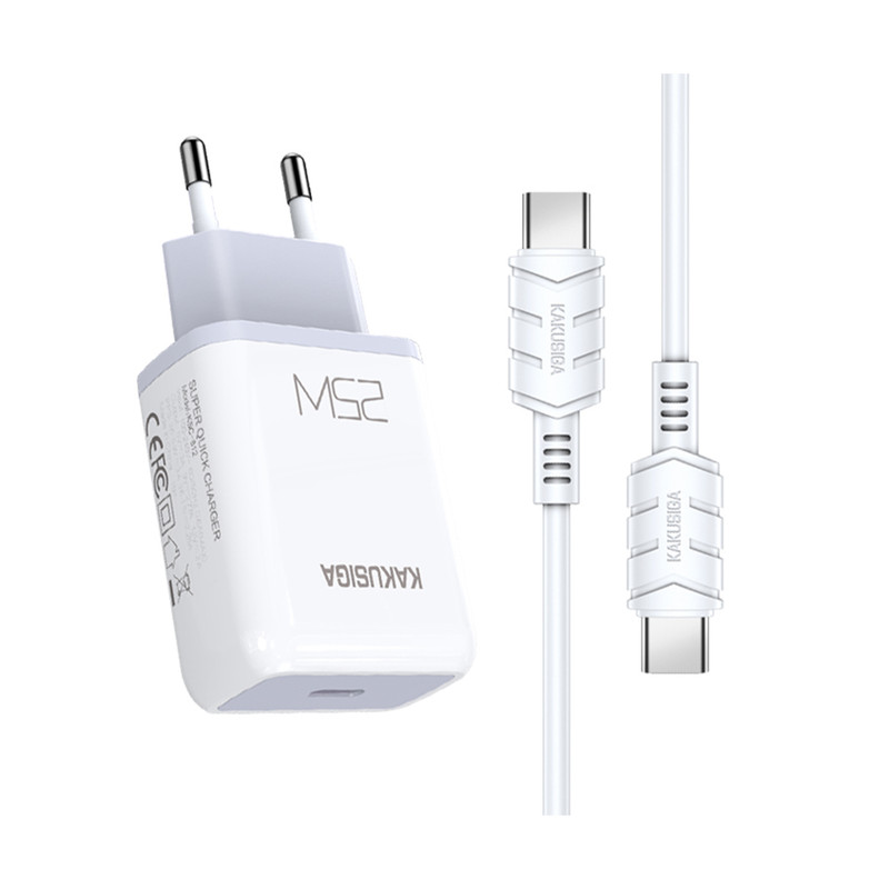 شارژر دیواری 25 وات کاکوسیگا مدل KSC-814 PD به همراه کابل تبدیل USB-C