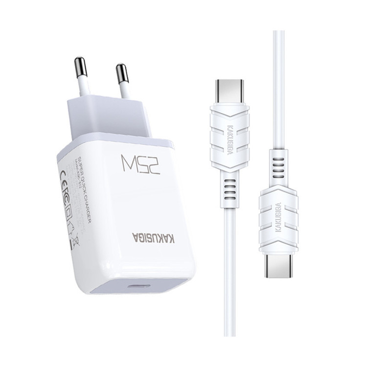 شارژر دیواری 25 وات کاکوسیگا مدل KSC-814 PD به همراه کابل تبدیل USB-C