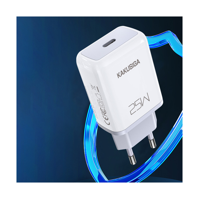 شارژر دیواری 25 وات کاکوسیگا مدل KSC-814 PD به همراه کابل تبدیل USB-C