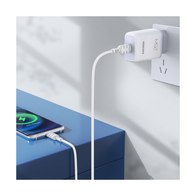 شارژر دیواری 25 وات کاکوسیگا مدل KSC-814 PD به همراه کابل تبدیل USB-C