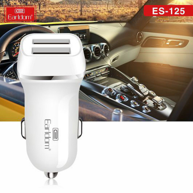 شارژر فندکی 30 وات ارلدام مدل ES-125 به همراه کابل تبدیل USB به USB-C / microUSB