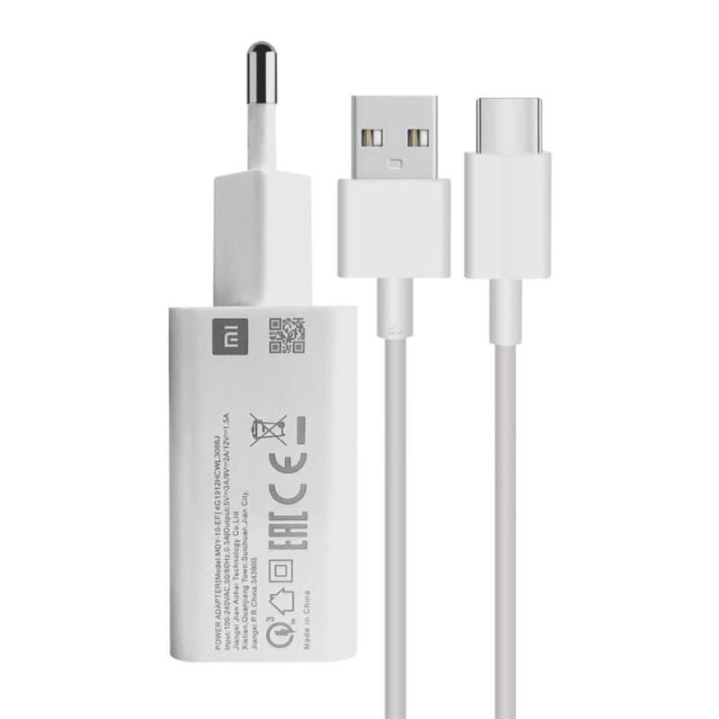 شارژر دیواری شیائومی مدل Mdy-10-Ew به همراه کابل تبدیل usb-c