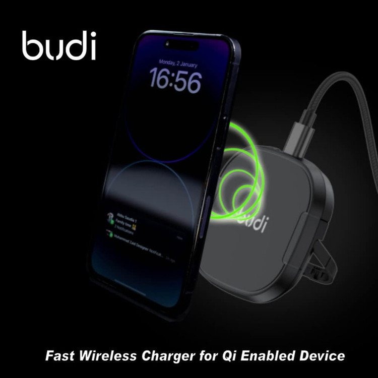 شارژر بیسیم 15 وات بودی مدل WL3800B به همراه کابل USB-C