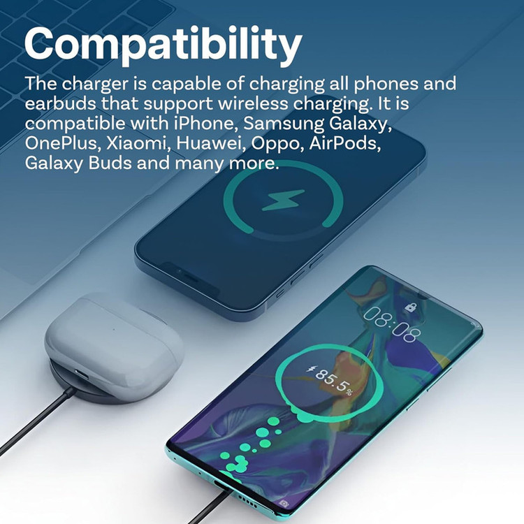 شارژر بیسیم 15 وات بیسوس مدل Simple Mini4 Air Magnetic Wireless Charger