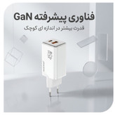 شارژر دیواری 45 وات دو پورت نوکسو مدل CHN‑8 GaN به همراه کابل usb‑C