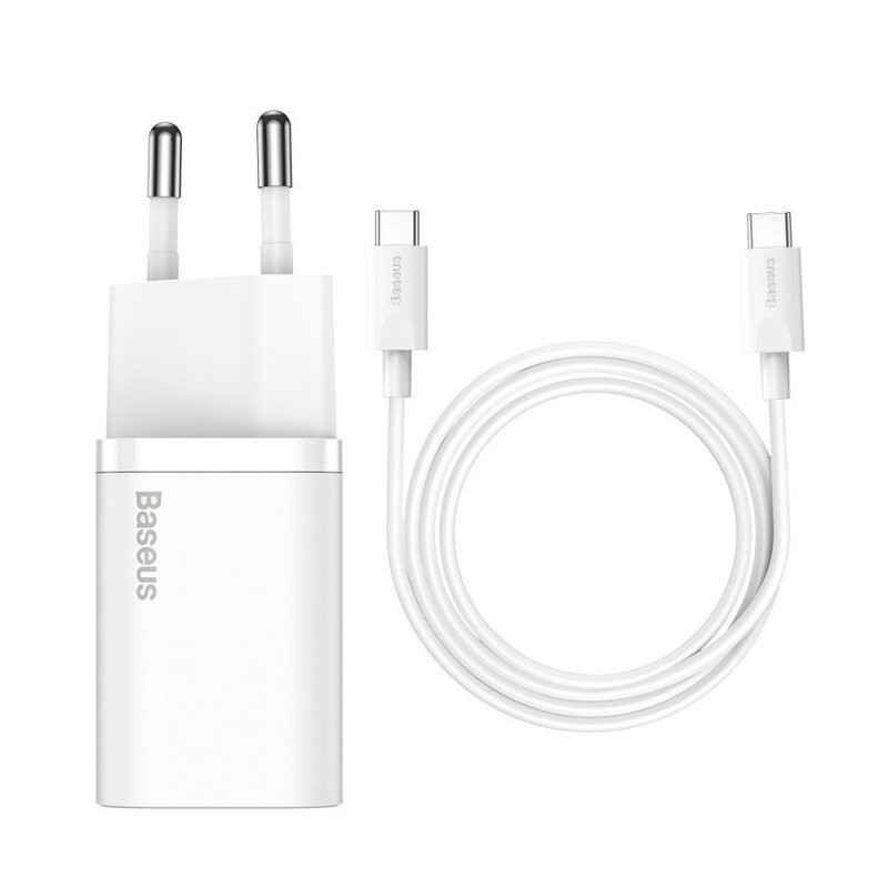 شارژر دیواری 25 وات باسئوس مدل CCCJG25CE به همراه کابل USB-C