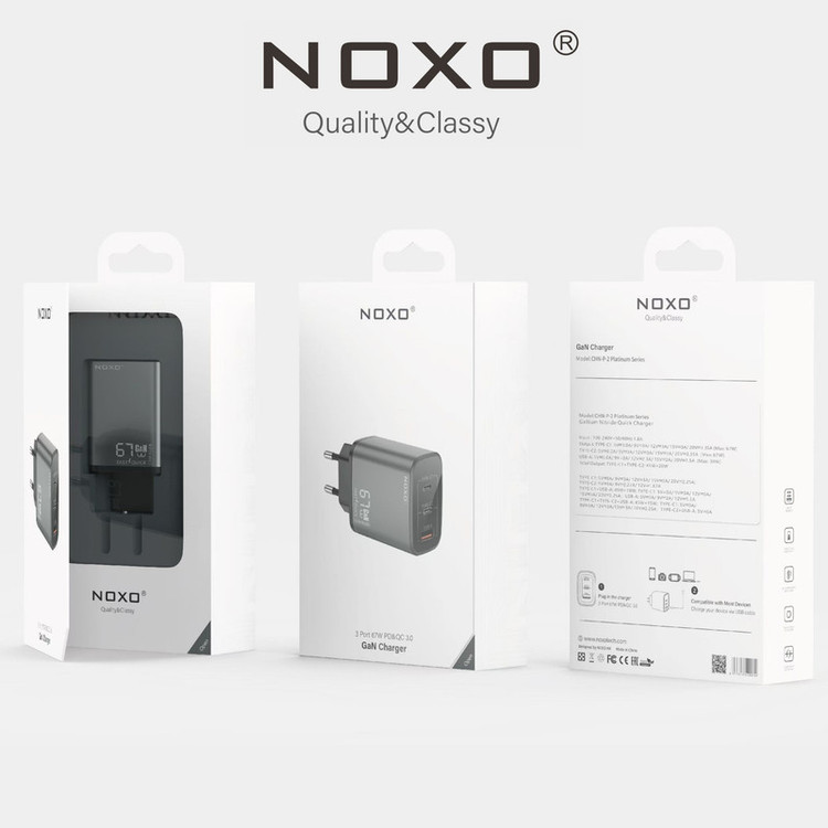 شارژر دیواری 67 وات سه پورت نوکسو مدل CHN-P-2