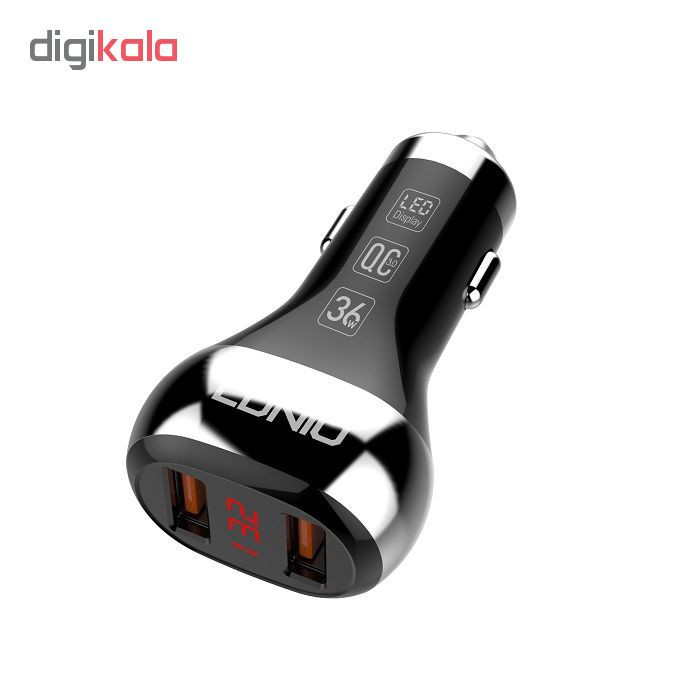 شارژر فندکی الدینیو مدل C2 به همراه کابل تبدیل USB-C