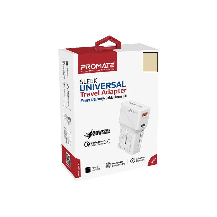 شارژر دیواری 20 وات پرومیت مدل TRIPLUG-PD20.W