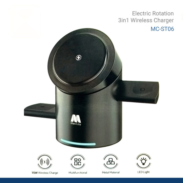 داک شارژر بیسیم 15 وات 3 پورت مک کوی مدل ST-06