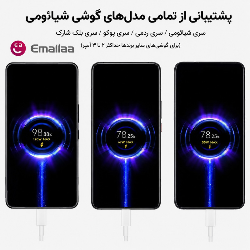 شارژر دیواری 120 وات ایمالا مدل Pro Plus به همراه کابل USB-A به USB-C