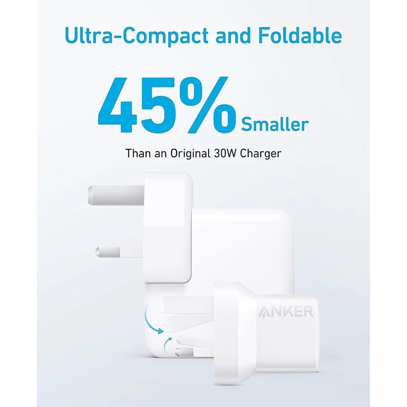 شارژر دیواری 33 وات انکر مدل B2331K21 به همراه کابل USB-C به لایتنینگ به طول 1 متر