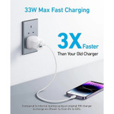 شارژر دیواری 33 وات انکر مدل B2331K21 به همراه کابل USB-C به لایتنینگ به طول 1 متر