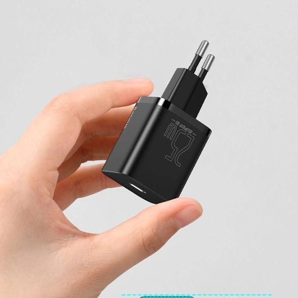 شارژر دیواری باسئوس مدل Super SI tzccsup-l01 به همراه کابل USB-C