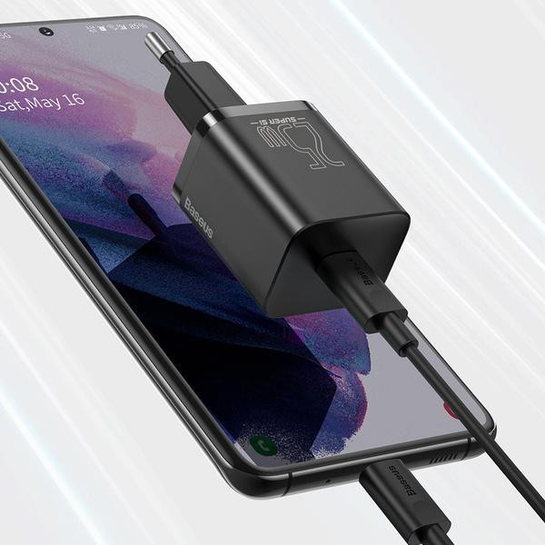 شارژر دیواری باسئوس مدل Super SI tzccsup-l01 به همراه کابل USB-C