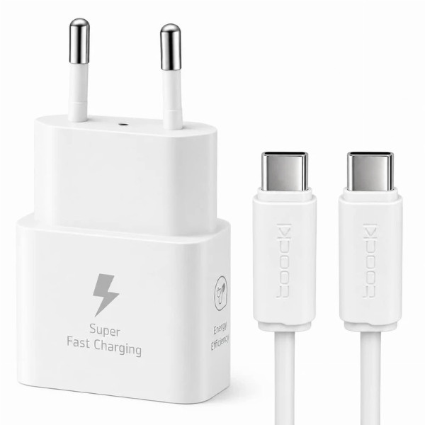 شارژر دیواری 25 وات توکی مدل A20 به همراه کابل USB-C