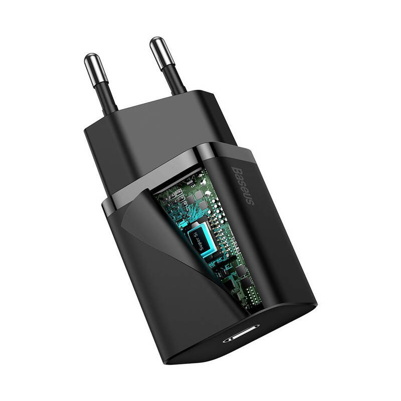 شارژر دیواری باسئوس مدل TZCCSUP-20W به همراه کابل تبدیل لایتنینگ