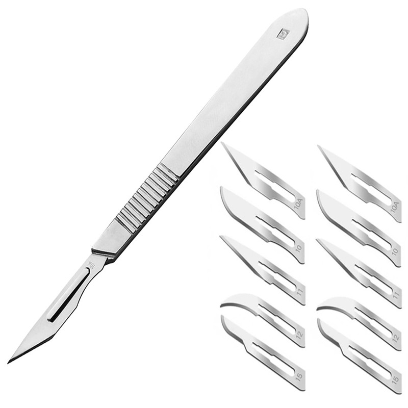 دسته تیغ جراحی  مدل SQWR شماره 3 به همراه تیغ استریل  کد SKJTRE002369  بسته 11 عددی