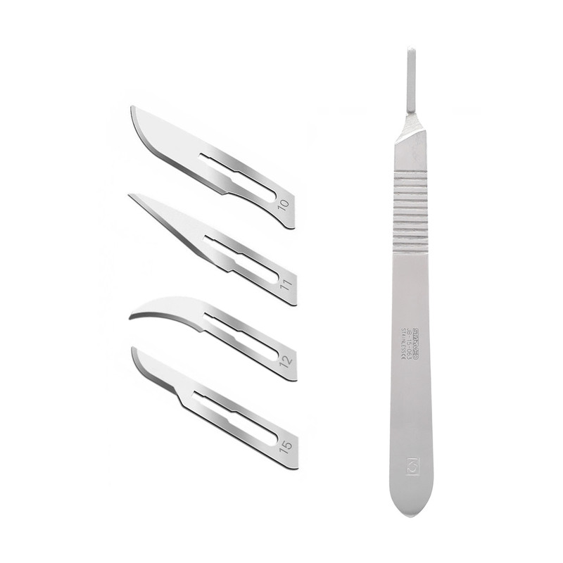 دسته تیغ جراحی استارمد مدل FJW064 به همراه تیغ استریل کیاتو کد SKJQ002369 مجموعه 4 عددی
