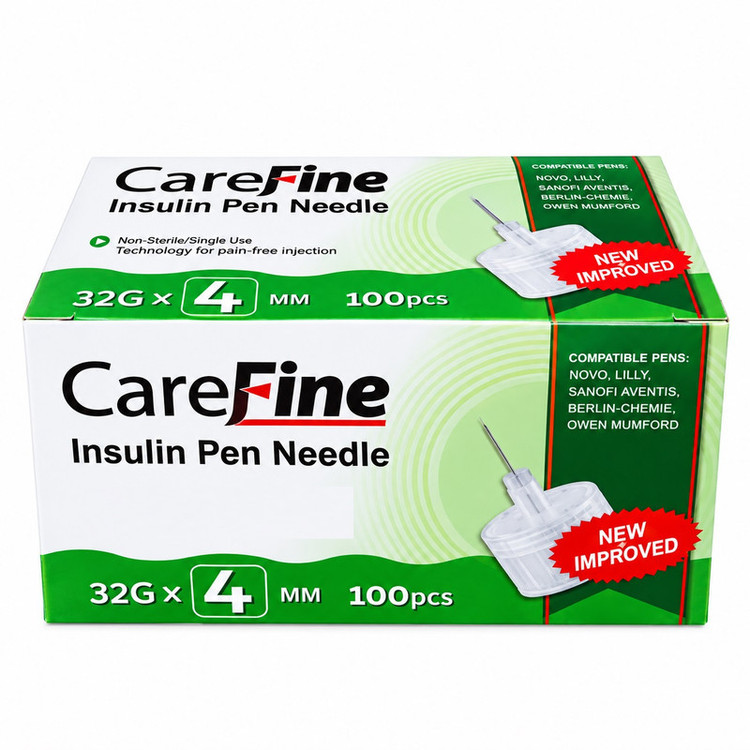 سر سوزن قلم انسولین کرفاین مدل 32G سایز 4 میلیمتر بسته 100 عددی