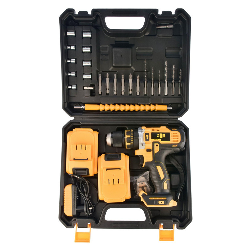 دریل پیچ گوشتی چکشی شارژی جاب مدل JB-48 VF مجموعه 29 عددی