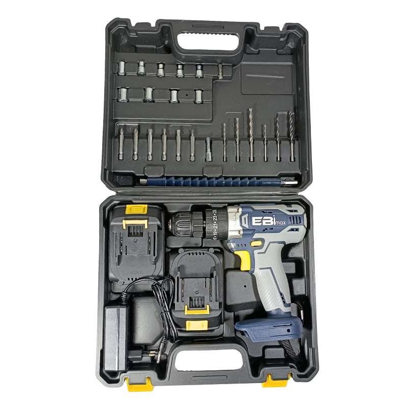 دریل پیچ گوشتی شارژی 10 میلی‌متری 20 ولت ابی مکس مدل EM-20V مجموعه 24 عددی