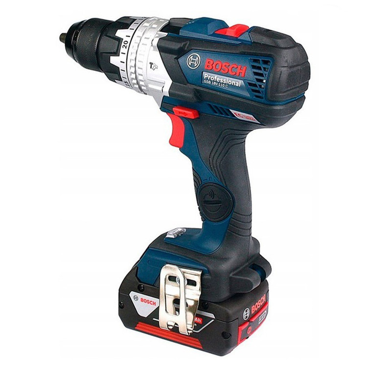 دریل پیچ گوشتی شارژی چکشی 13 میلی متری 18 ولت بوش مدل GSB 18V-110 C Brushless Motor (5AH)
