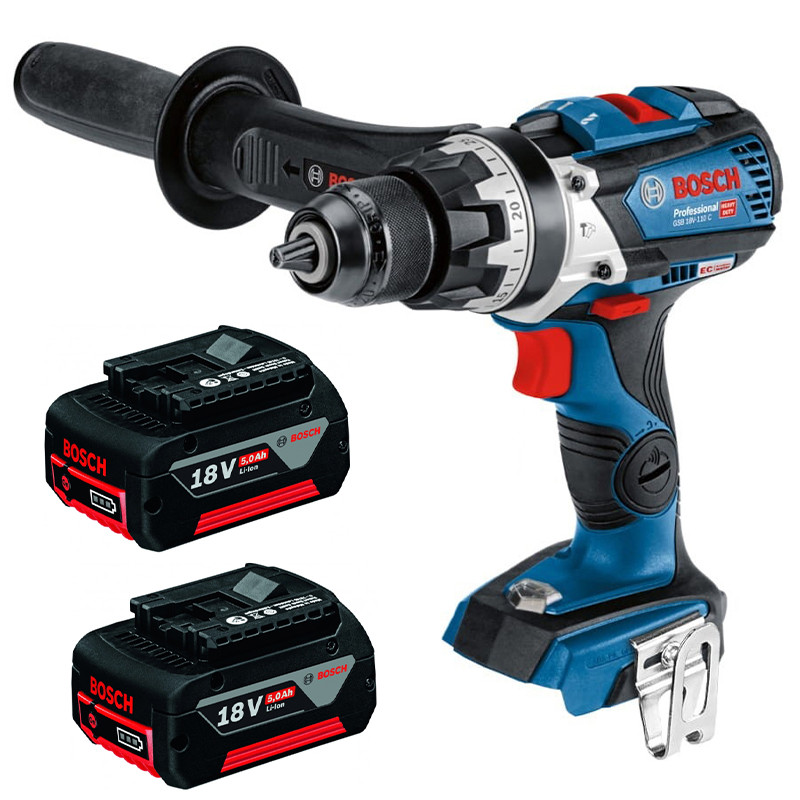 دریل پیچ گوشتی شارژی چکشی 13 میلی متری 18 ولت بوش مدل GSB 18V-110 C Brushless Motor (5AH)