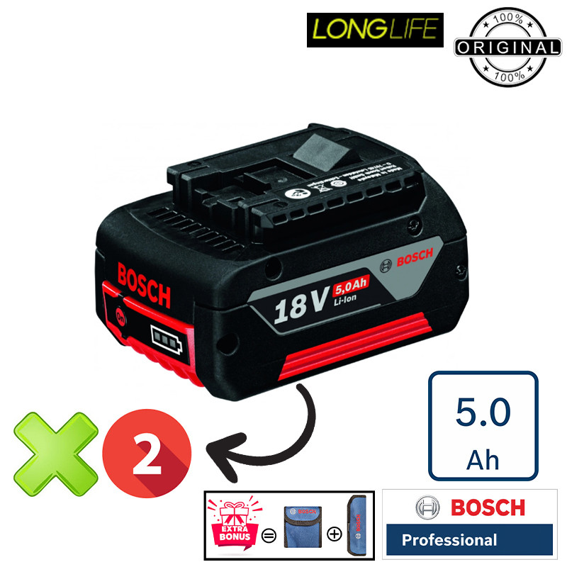 دریل پیچ گوشتی شارژی چکشی 13 میلی متری 18 ولت بوش مدل GSB 18V-110 C Brushless Motor (5AH)