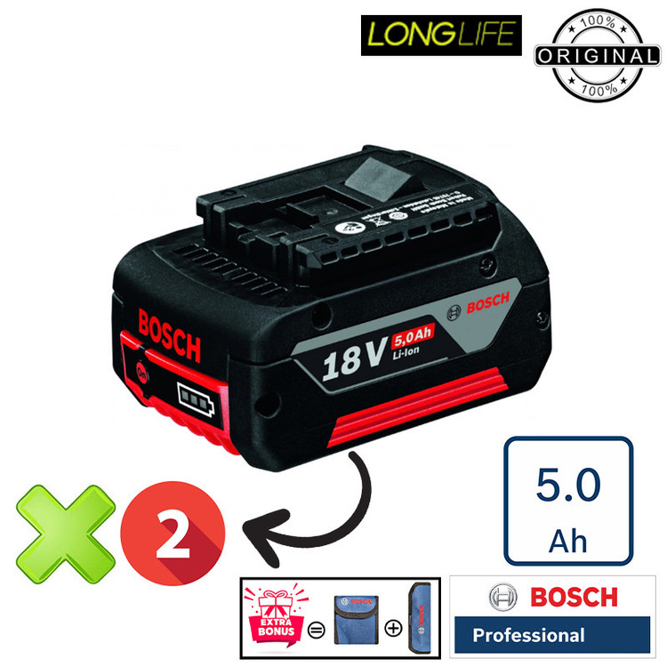 دریل پیچ گوشتی شارژی چکشی 13 میلی متری 18 ولت بوش مدل GSB 18V-110 C Brushless Motor (5AH)