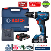 دریل پیچ گوشتی شارژی چکشی 13 میلی متری 18 ولت بوش مدل فوق هوشمند کد GSB 18 V-65 Extra