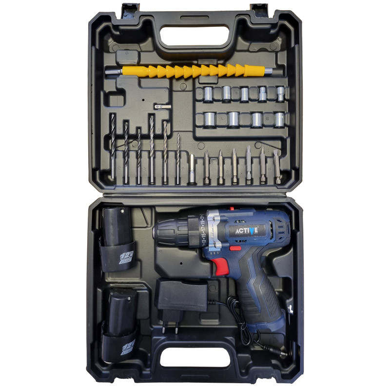 پیچ گوشتی شارژی اکتیو تولز مدل AC-2812BM بسته ۲۷ عددی