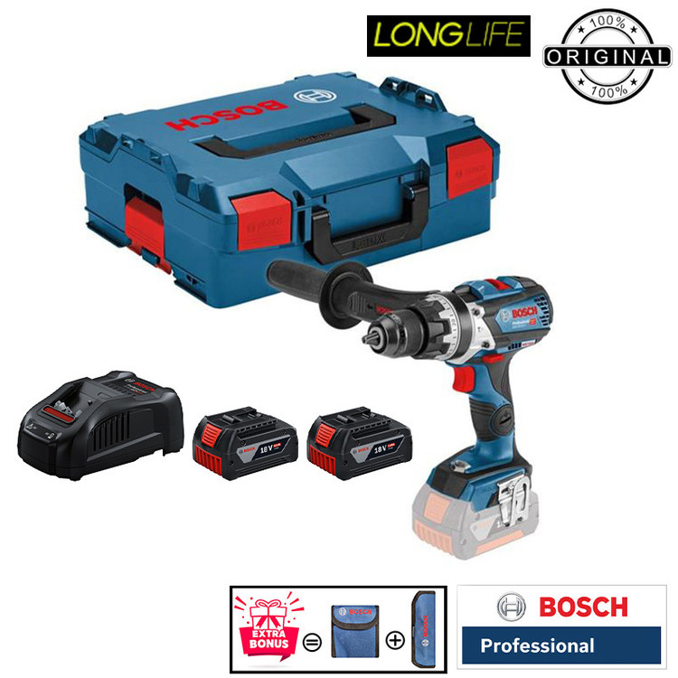 دریل پیچ گوشتی شارژی چکشی 18 ولت بوش مدل (GSB 18V-110 C Brushless (5Ah