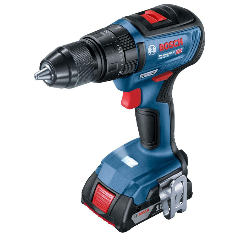 پیچ گوشتی شارژی چکشی 18 ولت بوش مدل فوق هوشمند GSB 18V-50 Brushless + 3 Battery