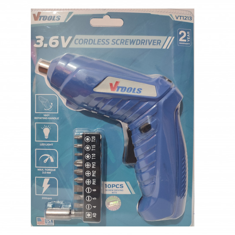 پیچ گوشتی شارژی وی تولز مدل VT1213 مجموعه 10عددی