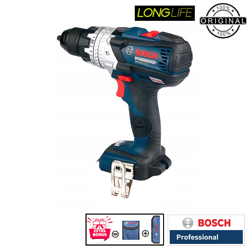 پیچ گوشتی شارژی چکشی 18 ولت بوش مدل GSB 18V-110 C / Brushless Motor Extra