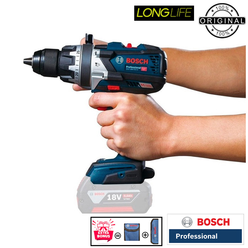 پیچ گوشتی شارژی چکشی 18 ولت بوش مدل GSB 18V-110 C / Brushless Motor Extra